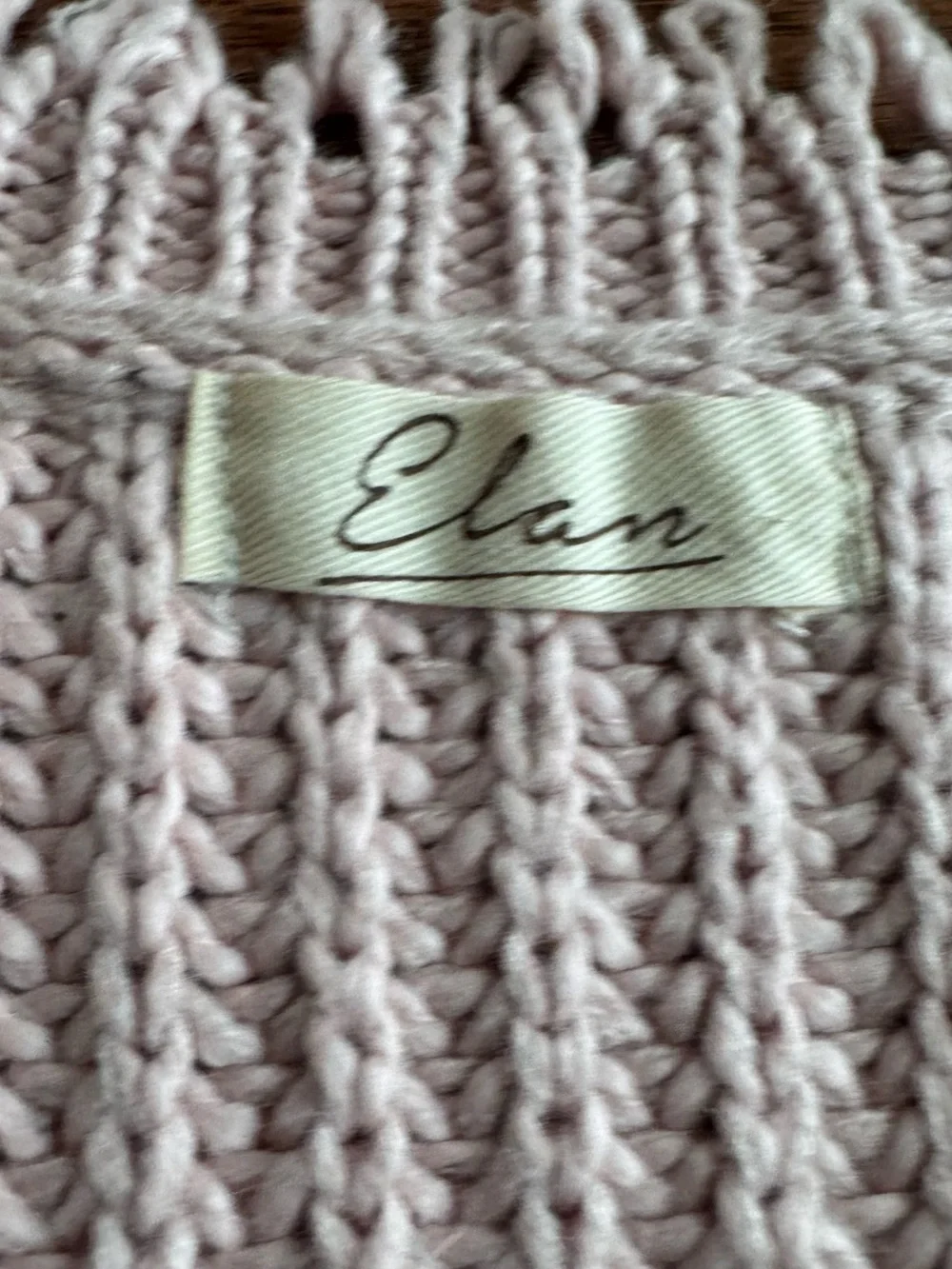 Elan Rose Pink Metallic Distressed Sweater